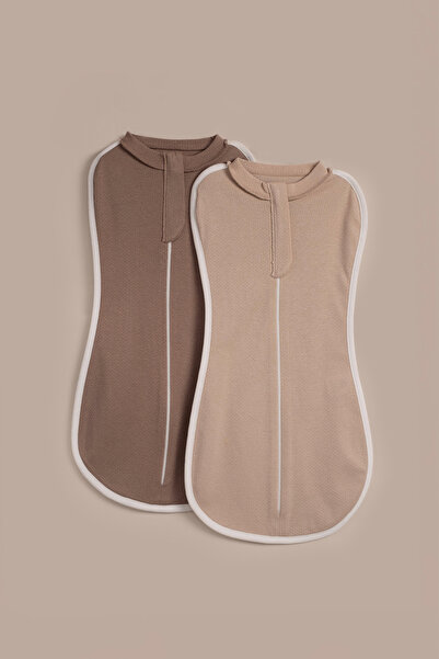 VAUVA 2-Pack 100% Cotton Breathable Baby Swaddle Sleeping Bag with Zipper