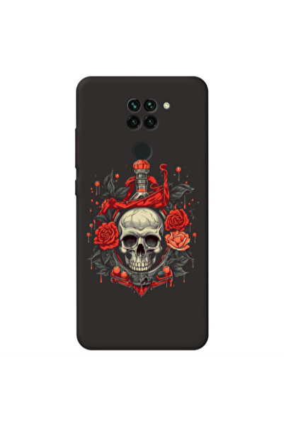 Other Xiaomi Redmi Note 9 Flower head Black Colored Silicone TPU Θήκη