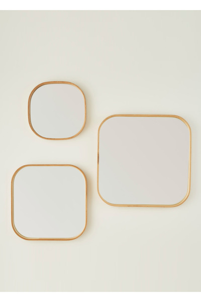 Bella Maison Square 3'lü Set Ayna Meşe (30x40x50 cm)
