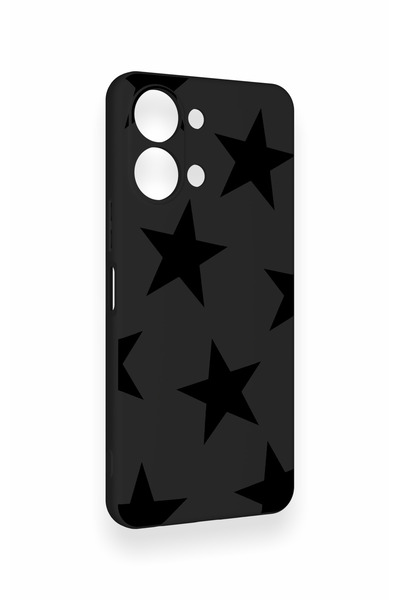 Vip Case Vivo Y05 4G Uyumlu Siyah Star Desenli Silikon Kılıf