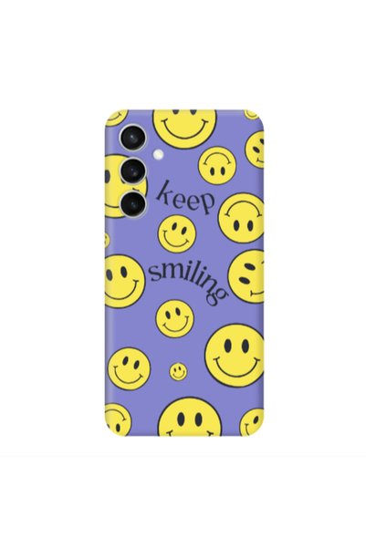 Other Samsung S24 FE Keep Smiling Purple Colored Silicone TPU Θήκη
