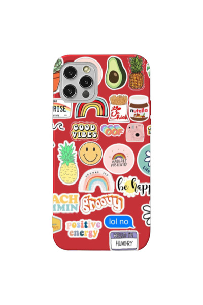 Other Apple iPhone 12 Pro Max Good vibes Red Colored Silicone TPU Θήκη