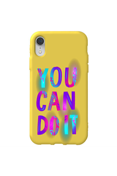 Other Apple iPhone Xr You Can Doit Yellow Colored Silicone TPU Θήκη