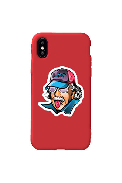 Other Apple iPhone Xs Max Einstein Red Colored Silicone TPU Θήκη
