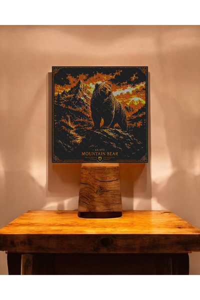 figürhane 3D Katmanlı Ayı Duvar Dekorasyonu 21x21 cm | Shadow Beasts SB-005 M...