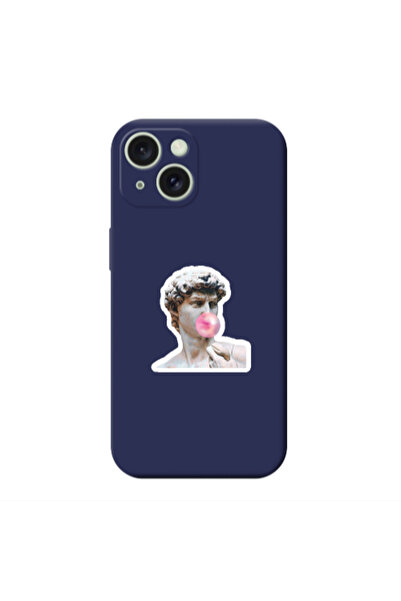 Other Apple iPhone 15 Plus Bubble Dark blue Colored Silicone TPU Θήκη