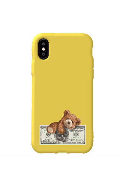 Other Apple iPhone Xs Money Style Yellow Colored Silicone TPU Θήκη