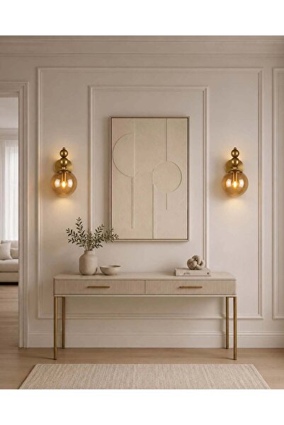 luminza tasarım Sporty Vintage 2-Piece Sconce Set with Honey Glass