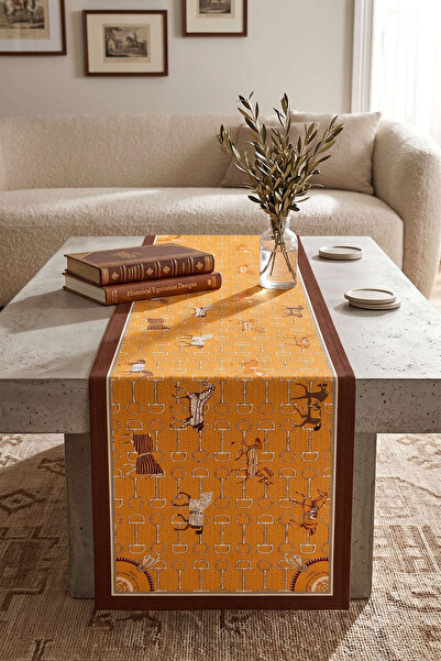 Cango Home Orange Bohemian Horse Animal Figured Digital Printed Runner 4Kmbs3...