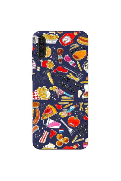 Other Samsung A70 Snack attack Dark blue Colored Silicone TPU Θήκη