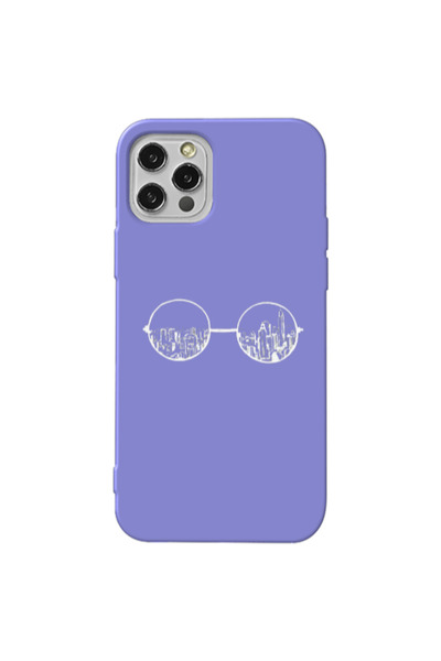 Other Apple iPhone 12 Pro Sunglasses Purple Colored Silicone TPU Θήκη