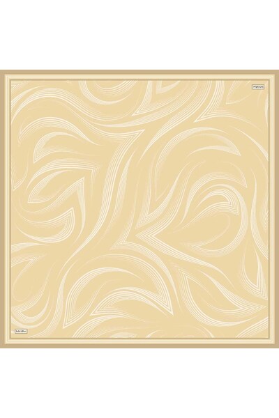 Levidor Yellow Soft Wave Patterned Twill Silk Scarf