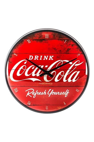 Nostalgic Art Nostalgic-Art 51074 Coca-Cola – Logo Red Refresh Diy, Wall Cloc...