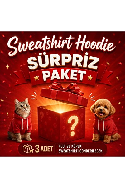 Buddy Store Sürpriz Hoodie Paketi (3'lü Kedi & Köpek Sweatshirt Seti)