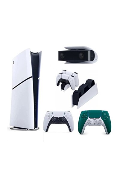Sony Playstation 5 Slim dijital 1TB + 2.kol Dualsense Alpine Green + PS5 Şarj...