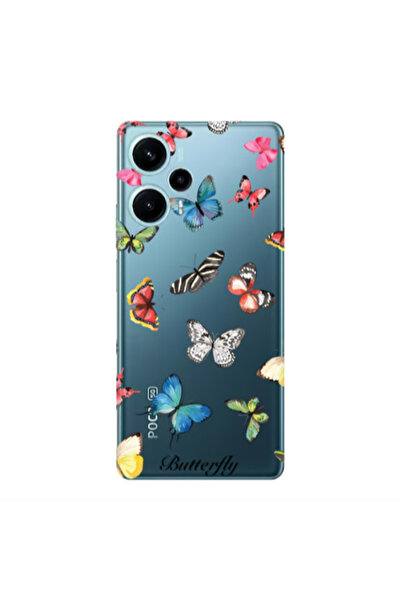 Other Xiaomi Poco F5 Butterfly Mix Transparent Silicone TPU Θήκη