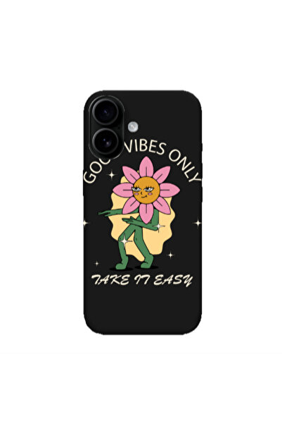 Other Apple Iphone 16 plus Good Vibes Only Black Colored Silicone TPU Θήκη