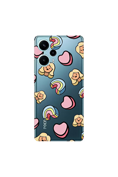 Other Xiaomi Poco F5 Girl rainbow and hearts Transparent Silicone TPU Θήκη