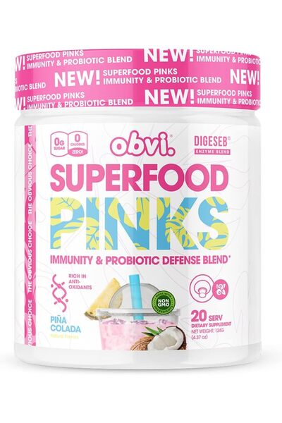 Obvi Superfood Pinks Probiotic Blend | Rich in Antioxidants, Adaptogens, Dige...