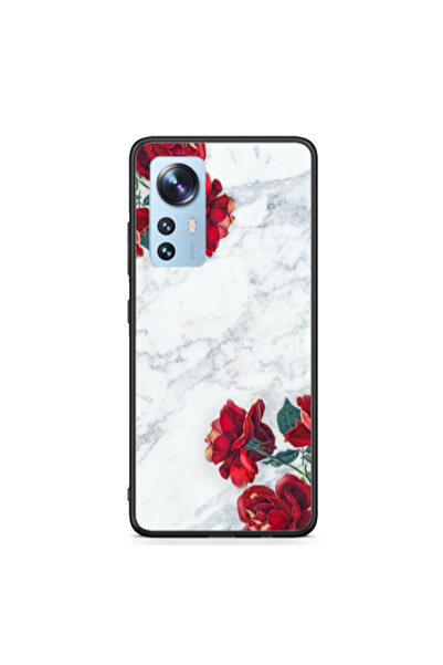 Other Xiaomi Mi 12 Marble and roses Black Glossy Θήκη