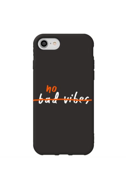 Other Apple iPhone SE 2020 No bad vibes 2 Black Colored Silicone TPU Θήκη