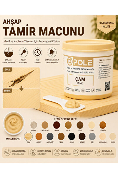 POLE Ahşap Tamir Macunu Su Bazlı Çatlak Dolgu Macunu Mobilya MDF Kapı Parke D...