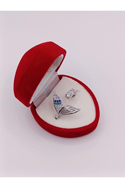 RP COMPANY Silver Color, "Mermaid" Zircon Stone, Adjustable Steel Ring