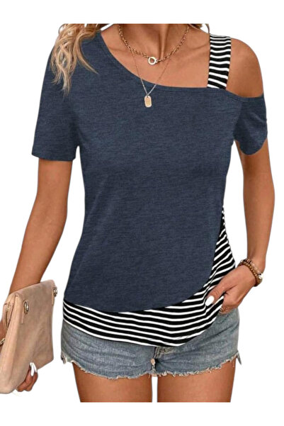 OEM Tricou casual de damă, bleumarin, modern, L