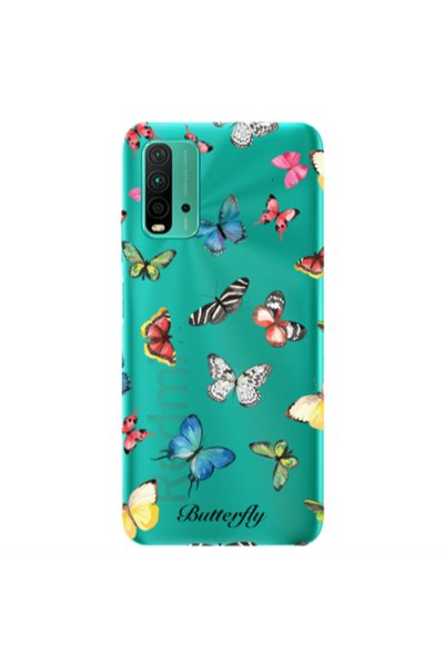 Other Xiaomi Redmi 9T Butterfly Mix Transparent Silicone TPU Θήκη