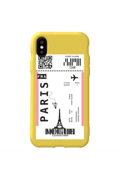 Other Apple iPhone X Paris FRA Yellow Colored Silicone TPU Θήκη