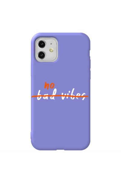 Other Apple iPhone 11 No bad vibes 2 Purple Colored Silicone TPU Θήκη