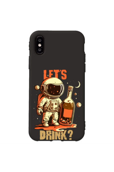 Other Apple iPhone Xs Lets drink Black Colored Silicone TPU Θήκη
