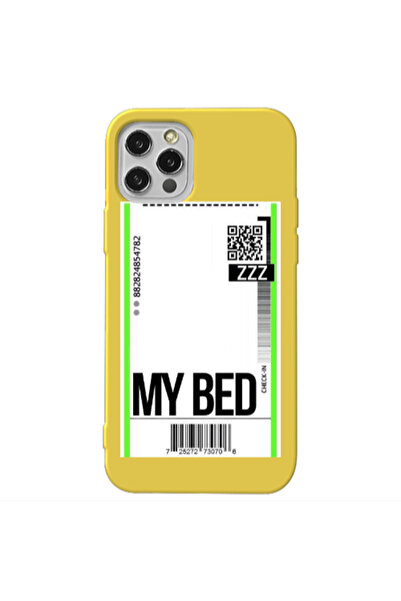 Other Apple iPhone 12 Pro My Bed ZZZ Yellow Colored Silicone TPU Θήκη