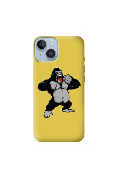 Other Apple iPhone 14 Plus Angry Gorilla2 Yellow Colored Silicone TPU Θήκη