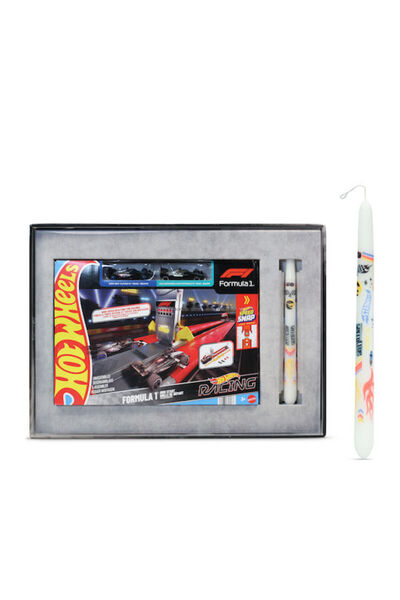 HOT WHEELS Πασχαλινό Κερί με Σετ Πίστας Εκκίνησης Φόρμουλα 1 με Παιχνίδια & 2...