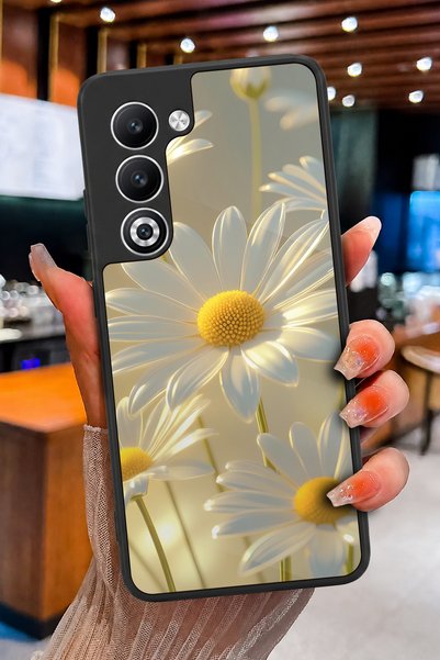 OPPO A5 (CPH2727) Uyumlu Papatya Işıltısı Desenli Parlak Baskılı Kamera Korum...