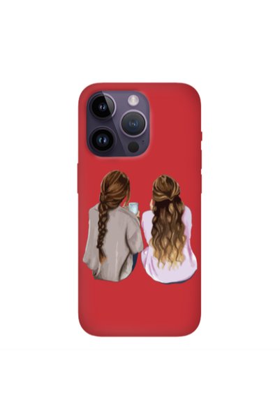 Other Apple iPhone 14 Pro Max Friends Red Colored Silicone TPU Θήκη