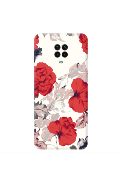 Other Xiaomi Redmi Note 9S Red Flowers Transparent Silicone TPU Θήκη