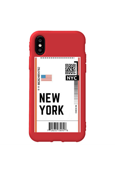 Other Apple iPhone Xs New York NYC Red Colored Silicone TPU Θήκη
