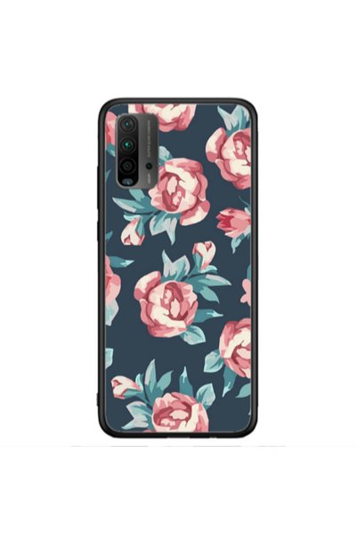 Other Xiaomi Redmi 9T Purple roses Black Glossy Θήκη