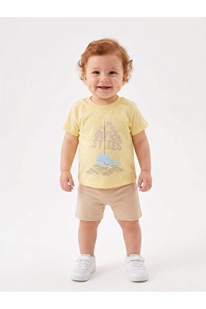 Kids Kingdom Cotton Whale Detailed 2-Piece Baby Boy Set