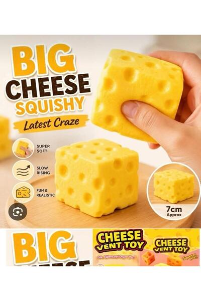 Pofika Cheese Peynir Tasarımlı Viral Sıkılabilir Stres Oyuncağı – Yumuşak Duy...
