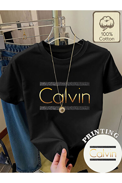 STITCHLY 100% مطبوع عليه حروف، شريط أفقي واحد في الأعلى والأسفل، تي شيرت برقب...