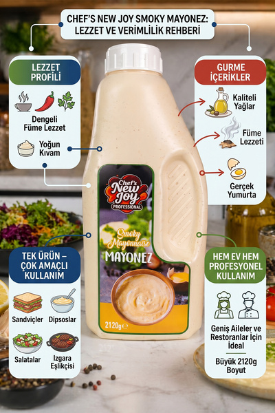 Chefs New Joy Smoky Mayonez 2120 G x 6 Adet - 1 Koli (Koli Bazlı Avantaj Paketi)