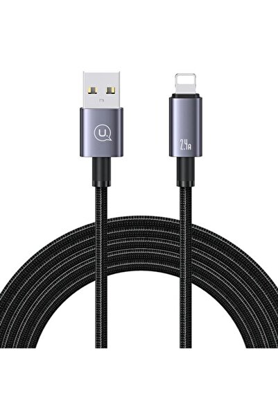 Usams Cablu USB-A la Lightning SJ667 2.4A 1.2m Negru