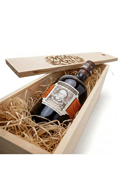Diplomatico Pachet Cadou Cutie Lemn Personalizata Rom Mantuano 40%, 0.7L