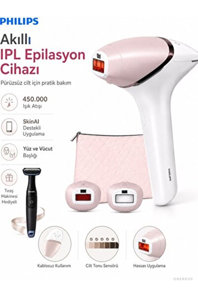 Philips Yeni 2 Başlıklı Yüz Vücut Tüy Alma Makinesi Kablosuz Kablolu Kullanım...