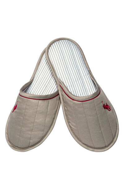 Amaryllis Slippers Ανδρική υφασμάτινη παντόφλα σπιτιού, μπεζ, βαμβακερή, ελλη...