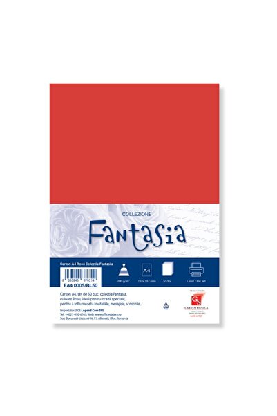 MC Micostore Carton special colorat A4 Colorarte Fantasia, 200g/mp, rosu, top...