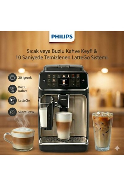 Philips 20 Çeşit Sıcak Soğuk Kahve Seçeneği Lattego Süt Köpürtücü Espresso La...